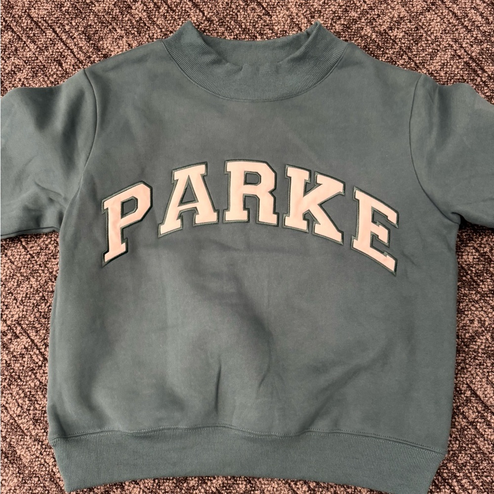 Parke Mock Neck Varsity Sweatshirt - Teal
